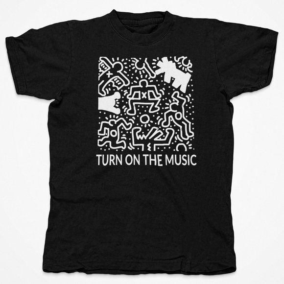 Keith Haring Pop Art Shirt. Black. Multiple Sizes. Same or Next Day Shipping! - Picture 1 of 1